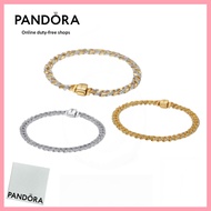 AG1 [Duty Free] 100% Latest S925 Pure Silver Jewelry Two-tone Pavé Cuban Chain Bracelet 564229C01