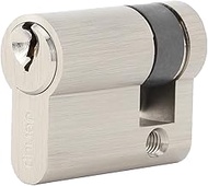 40mm Half Cylinder with 3 Yale Keys, Half Euro Profile Cylinder, Single Side Open Copper Lock Cylinder, Anti-Rust Corrosion Resistant Anti-Theft Wooden Door Lock Cylinder