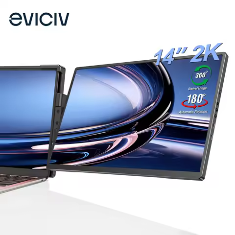 EVICIV 14" 2K Portable Monitor for Laptop 360° Rotation Laptop Screen Extender with Stand 2240x1400 