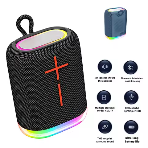 Outdoor Bluetooth Speaker Portable Music Subwoofer Powerful Stereo Bass Outdoor Woofer Wireless Blue