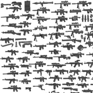 Tương thích với gạch Lego súng vũ khí hạng nặng lắp ráp Gatling Boy lực lượng đặc biệt quân sự nhân