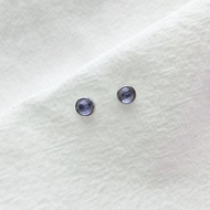丹泉石坦桑石925純銀簡約小圓耳環