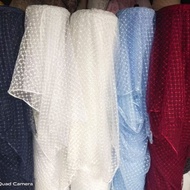 EMBROIDERED TILLE FABRIC - EMBROIDERED TULLE FABRIC - EMBROIDERED FABRIC PRICE PER HALF METER