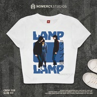 KATUN NORACY.STUDIOS - CROP TOP LAMP BAND BLUE | ROCK MUSIC METAL BAND | GRUNGE CROPTOP WHITE SKENA 
