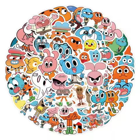 57pcs The Amazing World of Gumball‌Graffiti Stickers Luggage Water Cup Stationery Laptop Refrigerato