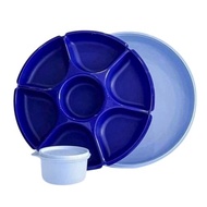 Tupperware Serving Centre with Six Compartments and Mini Bowl 380ml Bllue Bekas Kuih Raya