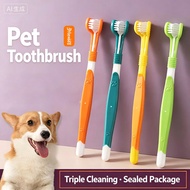 Three Pet Toothbrush Dog Cat Toothbrush Cat Dog Oral Cleaning Supplies Small Dog Soft Toothbrush