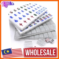 大马现货 Rummy 4Player Mahjong 3Player Rummy Lami Cinami Mahjong Full White Set 麻将牌 mahjong set 3 player