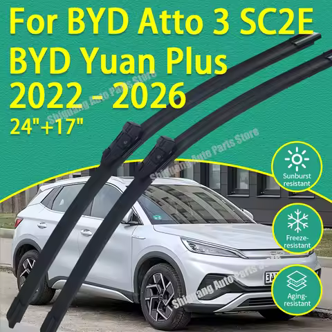Front Silicone Coating Car Wipers for BYD Atto 3 SC2E Yuan Plus 2022 - 2026 Windshield Windscreen Bl
