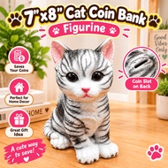 7x8" Cat Coinbank Figurine Design