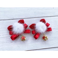 Red Colour Set 4 Hair Clips