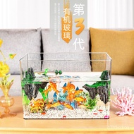 Good productFish Tank Living Room Home Fish Farming Aquarium Landscape Set of Desktop Decoration Hydroponic Vase Storage