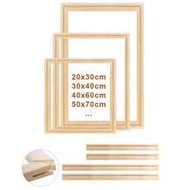 1set Wood Frame DIY 30x40 40x60cm 50x70cm For Canvas Oil Painting Pine Wood Frame, Wall Art Painting