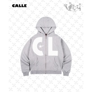 JACKET SWEATER HOODIE DOUBLE ZIPPER BOXY CDL CALLE DE LARACHE GREY QUALITY