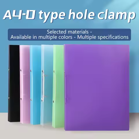 1PCS A4 Perforated Folder Candy-Colored Transparent O-shaped 2-hole, 3-hole, 4-hole Waterproof File 