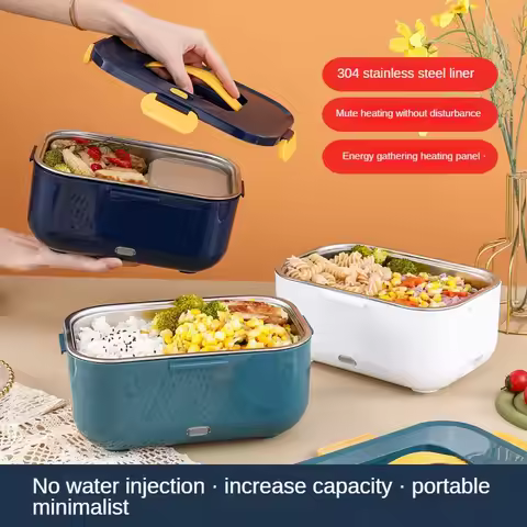 110V 220V Home Electric Heating Box Electric Lunch Box Without Water Injection Heating Lunch Box 2L 