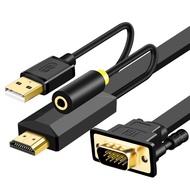 2m JH HV10 1080P HDMI to VGA Cable Projector TV Box Computer Notebook Industrial Display Adapter Cab