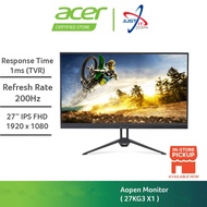 ACER AOPEN 27KG3 / 27KG3 X1 GAMING MONITOR ( 27" IPS FHD / 1MS / 200HZ / AMD FREESYNC / HD MI + DP)