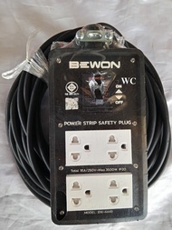 บล๊อกปลั้กไฟ บล็อคยาง 4x4 นิ้ว มีม่าน 3500W พร้อมเบรกเกอร์ พร้อมสาย 5M -30M มีมอก. ยี่ห้อ BEWON (ไม่
