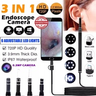 3-in-1 USB Ent Otoscope 6 LED Ear Cleaning Endoscope 5.5mm Ear Pick Tool Visual Ear Scope Camera for