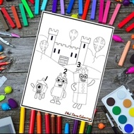 Numberblocks & Friends Series Children's Coloring Paper 160gsm Thick Paper/