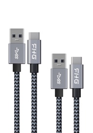 FHG 6FT USB 3.0 to USB C Cable 2Pack, High-Speed Transfer of 1GB in 2sec, 3A Fast Charging from 20% 