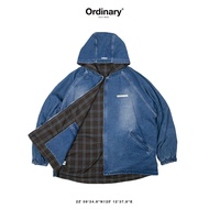 {AKZIN Selection} ORDINARY Double-Sided Denim Checkered Hat Pull Trendy Washable Autumn Winter Wear 