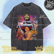 24h Shipping N9THNOVA He-Man the Masters of the Universe Cartoon Washed Pure Cotton Unisex T-shirt 8