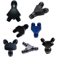 Aluminum Black Male Flare Thread  8AN to 8AN to AN8 3 way Y Adapters Fuel Hose Fitting Y Tube Connec