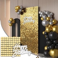 LEMONTRELQAT Sequin Panel Wall Decor, Wedding Birthday Decoration Sequin Backdrop, Glitter Square Ba