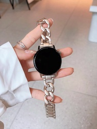 20mm / 22mm สแตนเลสสตีลโลหะ DENIM CHAIN สายนาฬิกาสำหรับ Huawei Watch GT 4 3 2 / Samsung Galaxy Watch 6 5 4 Active 2 / Redmi Watch 3 Active / Realme Watch 2 3 Pro / Garmin / Haylou Watch สายรัดข้อมือ