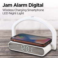 Digital Alarm Clock Wireless Charging Smartphone LED Night Light