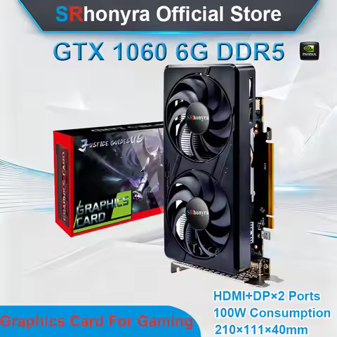 SRhonyra GeForce Graphics Card GTX 1060 Video Gaming Cead,3/6 GB GDDR5 PCIe 3.0 X16 192 Bits Dual Fa