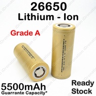 【Actual Capacity】3.7v 5C 5500mAh 26650 High Drain Rechargeable Lithium Li-Ion Charge Battery 30A 40A