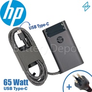 Slim HP Adapter ของแท้ HP 20V/3.25A 65W หัว Jack USB Type-C สายชาร์จ HP อะแดปเตอร์