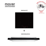 (Bulky) Mayer 60 cm Flexi 2 Zone Induction Hob + 90 cm Semi-integrated Slimline Cooker Hood (MMIH603FZ + MMSI900LEDHS)