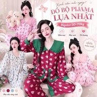 Home Pajamas Sets in Many Styles of Japanese Silk Fabric for Women Big Size 50-100kg, Short Sleeve P