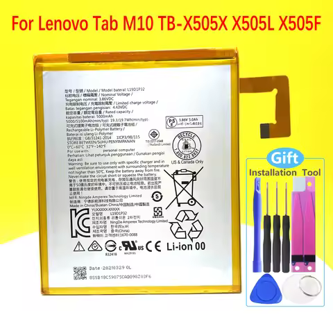 NEW Tablet Battery For Lenovo Tablet M10 TB-X605L TB-X605F TB-X605M TB-X505X x505L L18D1P32 L19D1P32