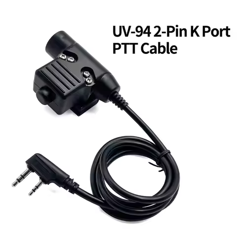 Kenwood Two Way Radios U94 PTT Military 2-Pin Adapter 7.0mm Plug Push To Talk for Baofeng Ham Radio 