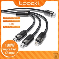 Toocki PD100W 3-in-1 Cable Type C to Type C Micro 10S Super Fast Charging Cable QC3.0 480Mbps Fast Data Cable For Laptop Tablet Phone