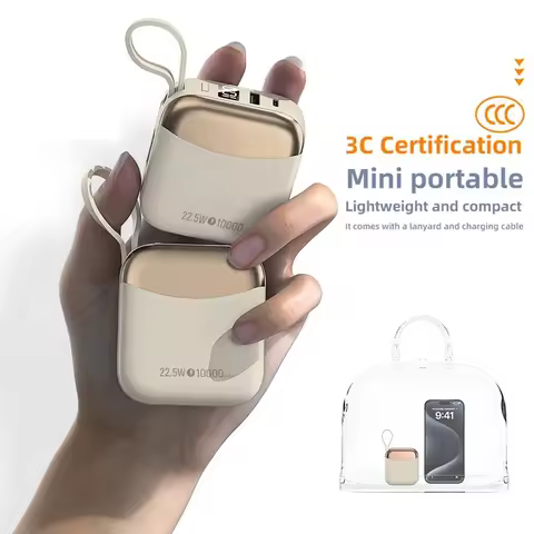 10000mAh Mini Power Bank 66W Fast Charge Powerbank CCC Chinese Certification External Battery for iP