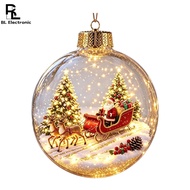 Luminous Christmas Ornaments 3d Winter Scene Baubles Glowing Christmas Ornament with Warm Led Light