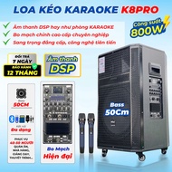 Loa kéo karaoke Kèm 2 Micro MTmax K8 Pro màn hình LCD hiện đại công nghệ DSP cao cấp   Bass 40cm  Âm