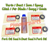 Vario/Beat/Icon/Spacy/Click/Air Blade/Scopy/Sonic - Fork Oil Seal & Fork Dust Seal Getah Fork & Fork