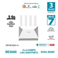 D-Link DIR-BE3602 WiFi 7 BE3600 Dual-Band 2.5G Mesh Router
