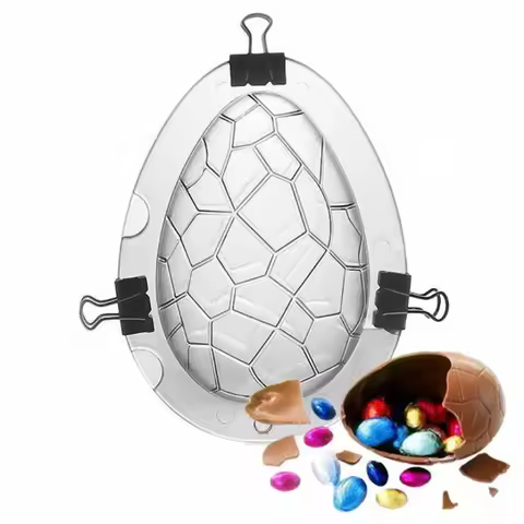 Plastic Easter Egg Model 3D Chocolate Mold with Pattern Baking Tool for Easter Dinosaur Egg and Egg 