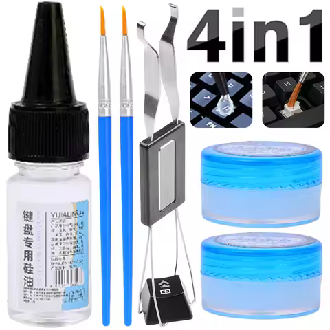 4 in 1 Mechanical Keyboard Lubricant Grease Oil Kit Keyboards Axes Mechanical Lubrication with Brush