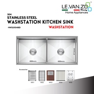 LEVANZO Kitchen Sink Washstation Sink #WS10048D