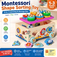 Educational Shape Sorting Toy | Color Match Puzzle | 3-in-1 Storage Box | Kids Learning 1-3Y