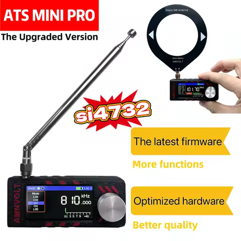 SI4732 LSB USB AM FM FM/AM Radio 1.9inch IPS Screen Mini Pocket Radio with Antenna Portable Radio